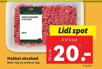 Lidl Hakket oksekød tilbud