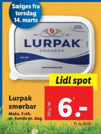 Lidl Lurpak smørbar tilbud