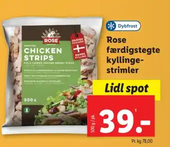 Lidl Rose færdigstegte kyllinge-strimler tilbud