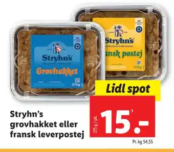 Lidl Stryhn's grovhakket eller fransk leverpostej tilbud