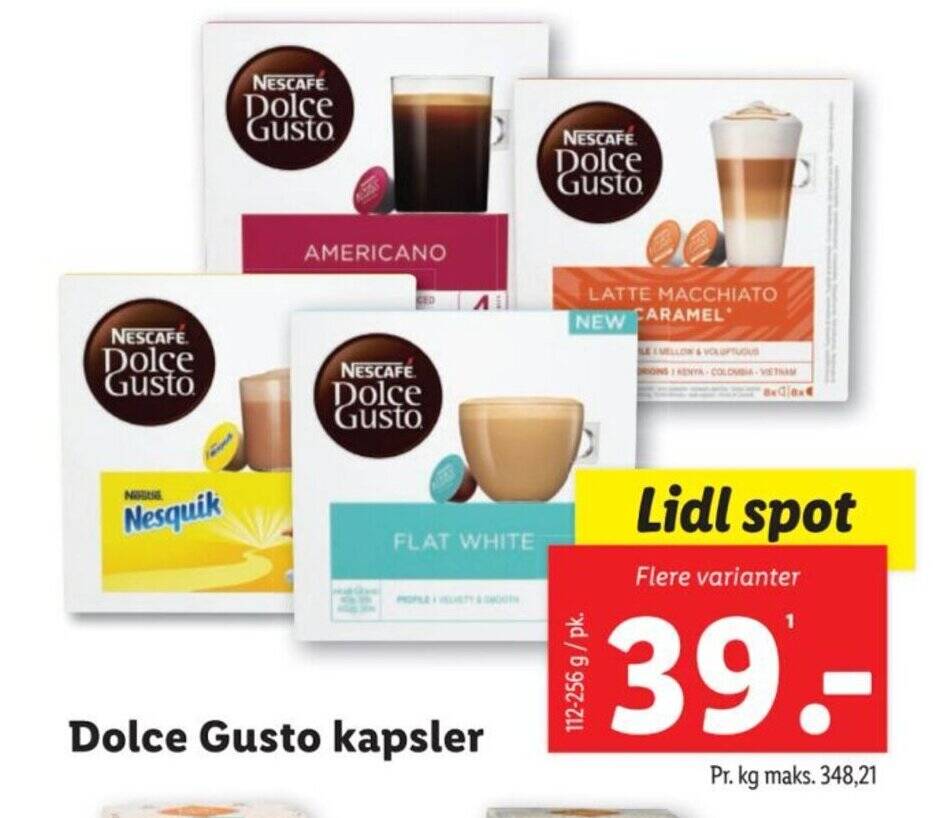 Dolce Gusto kapsler tilbud hos Lidl