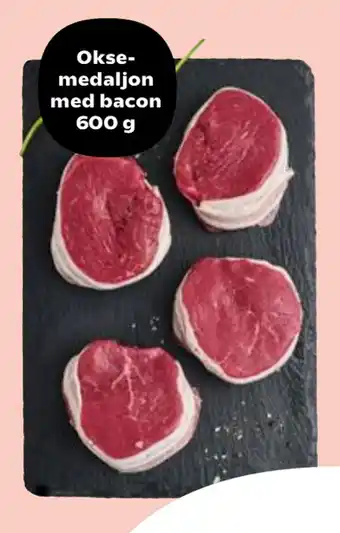 Kvickly Oksemedaljon med bacon 600 g tilbud