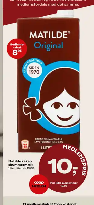 Kvickly Matilde kakao skummetmælk tilbud