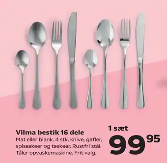 Kvickly Vilma bestik 16 dele tilbud
