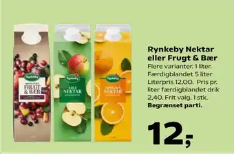 Kvickly Rynkeby Nektar eller Frugt & Bær tilbud