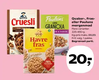 Quaker-, Fras- eller Pauluns morgenmad
