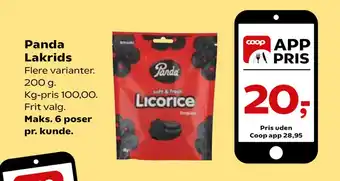 Kvickly Panda Lakrids tilbud