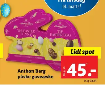 Lidl Anthon Berg påske gaveæske tilbud