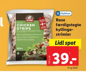 Lidl Rose færdigstegte kyllingestrimler tilbud