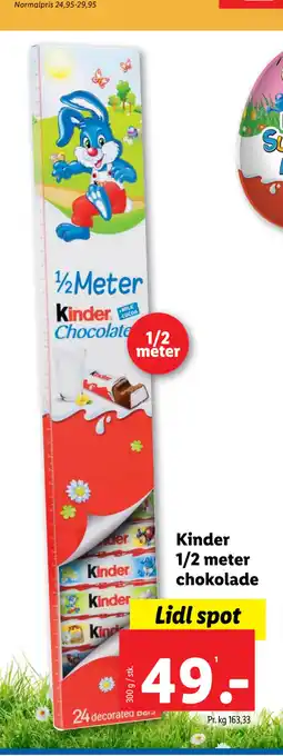 Lidl Kinder 1/2 meter chokolade tilbud
