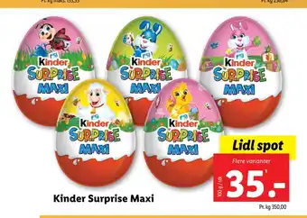 Lidl Kinder Surprise Maxi tilbud