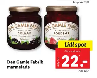 Lidl Den Gamle Fabrik marmelade tilbud