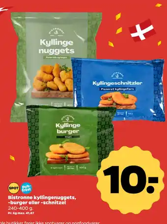 Netto Bistronne kyllingenuggets, -burger eller -schnitzel tilbud