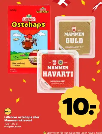 Netto Lillebror ostehaps eller Mammen skiveost tilbud