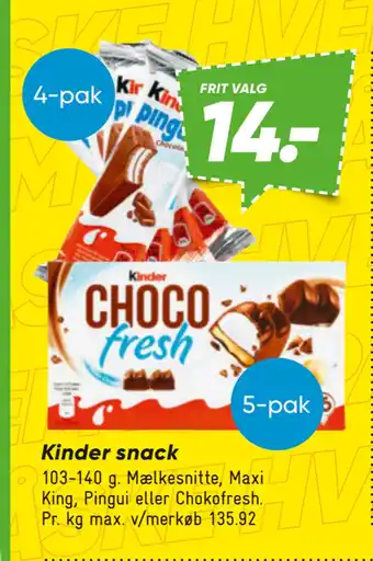 Bilka Kinder snack tilbud