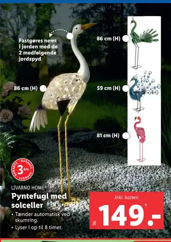 Lidl Pyntefugl med solceller tilbud