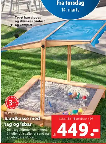 Lidl Sandkasse med tag og isbar tilbud