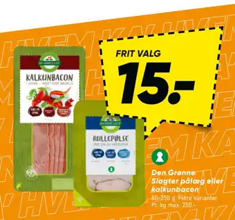 Bilka Den Grønne Slagter pålæg eller kalkunbacon tilbud