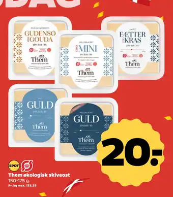 Netto Them økologisk skiveost tilbud