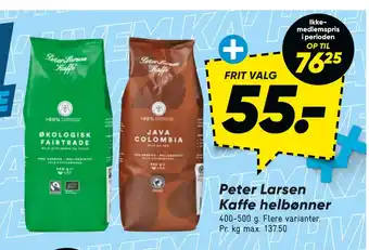 Bilka Peter Larsen Kaffe helbønner tilbud