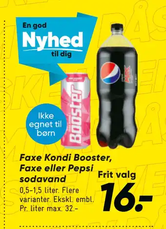 Bilka Faxe Kondi Booster, Faxe eller Pepsi sodavand tilbud