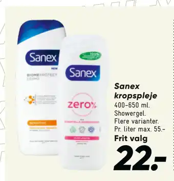 Bilka Sanex kropspleje tilbud
