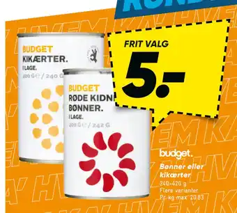 Bilka Bønner eller kikærter tilbud