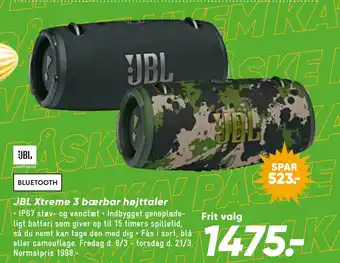Bilka JBL Xtreme 3 bærbar højttaler tilbud