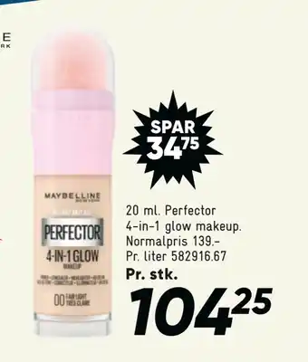 Bilka 20 ml. Perfector 4-in-1 glow makeup tilbud