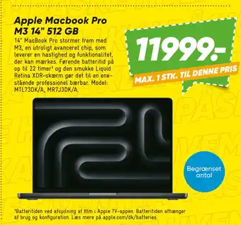 Bilka Apple Macbook Pro M3 14 512 GB tilbud