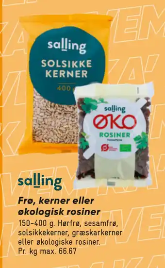 Bilka Frø, kerner eller økologisk rosiner tilbud