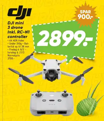 Bilka DJI mini 3 drone Inkl. RC-N1 controller tilbud