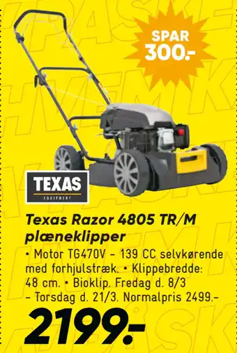Bilka Texas Razor 4805 TR/M plæneklipper tilbud