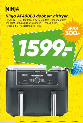 Bilka Ninja AF400EU dobbelt airfryer tilbud