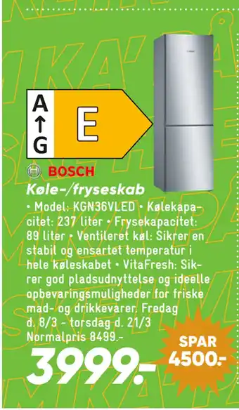 Bilka Køle-/fryseskab tilbud