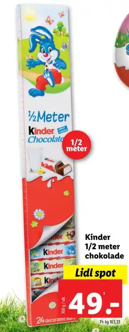 Lidl Kinder 1/2 meter chokolade tilbud