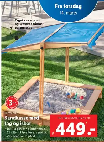 Lidl Sandkasse med tag og isbar tilbud