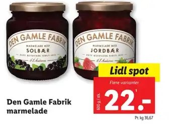 Lidl Den Gamle Fabrik marmelade tilbud