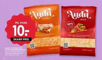 MENY AUDU TOPPING MED PLANTEINGREDIENSER tilbud