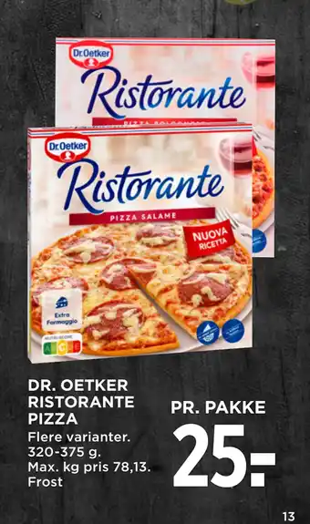 MENY DR. OETKER RISTORANTE PIZZA tilbud