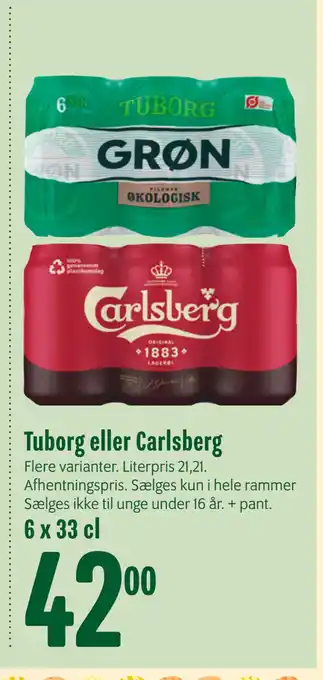 Min Købmand Tuborg eller Carlsberg tilbud