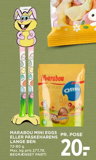 MENY MARABOU MINI EGGS ELLER PÅSKEHARENS LANGE BEN tilbud