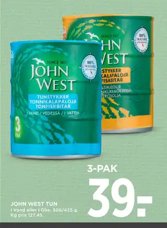 MENY JOHN WEST TUN tilbud