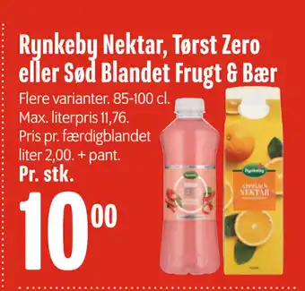 Min Købmand Rynkeby Nektar, Tørst Zero eller Sød Blandet Frugt & Bær tilbud