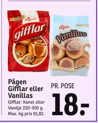 SPAR Pågen Gifflar eller Vanillas tilbud