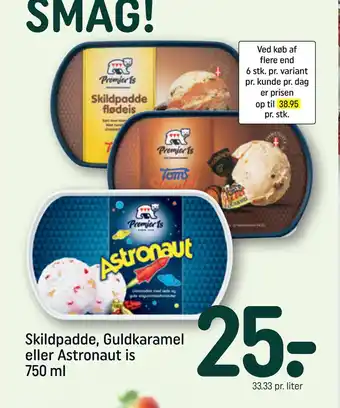 REMA 1000 Skildpadde, Guldkaramel eller Astronaut is 750 ml tilbud