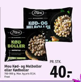 SPAR Mou Kød- og Melboller eller Kødboller tilbud