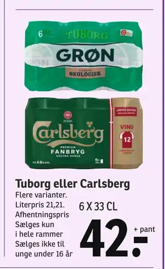 SPAR Tuborg eller Carlsberg tilbud