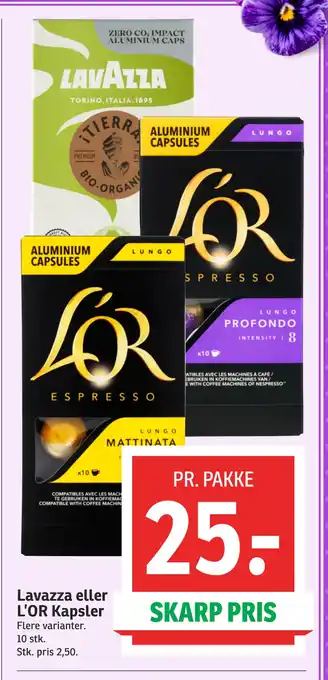 SPAR Lavazza eller L’OR Kapsler tilbud