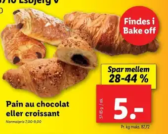 Lidl Pain au chocolat eller croissant tilbud